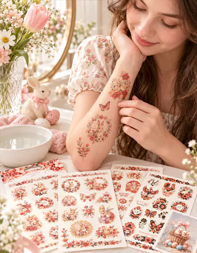 CreateFun Floral Butterfly Tattoo စတစ်ကာများကို ယခုအွန်လိုင်းတွင် ရရှိနိုင်ပါပြီ။