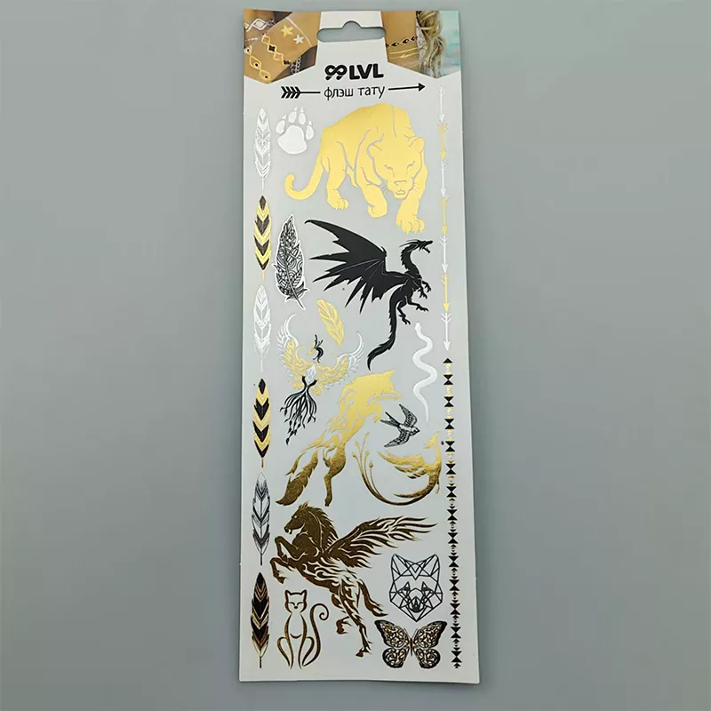 Gold Foil Tattoo စတစ်ကာ